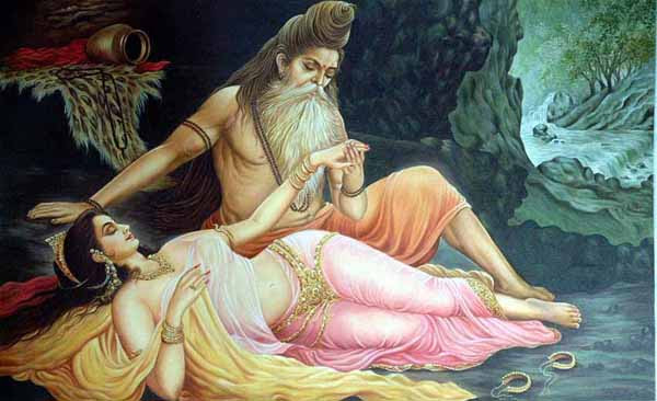 Gandharva & Apsara clothpainting - Gandharva & Apsara