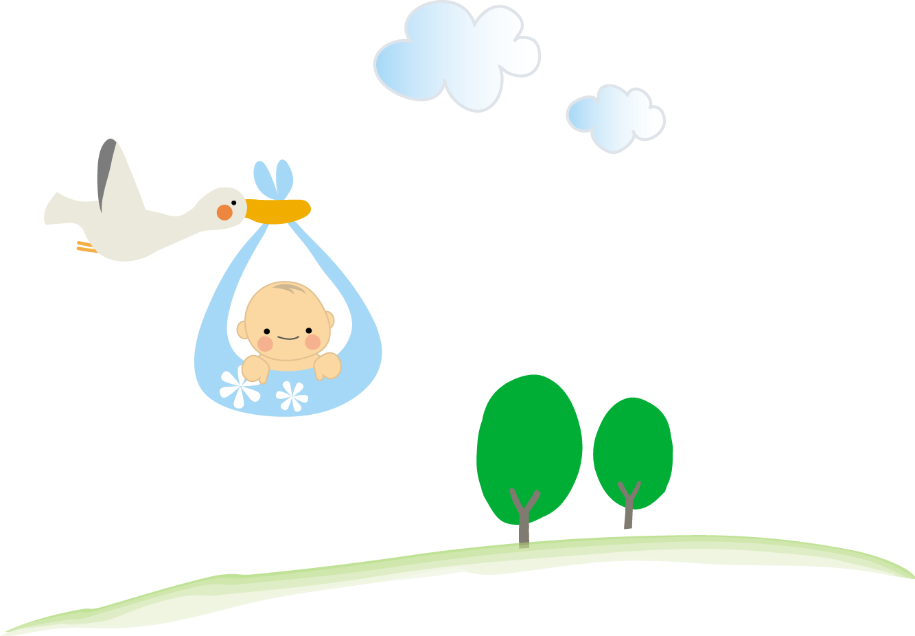 赤ちゃんとコウノトリのイラスト ｂａｂｙ 無料イラスト フリー素材
