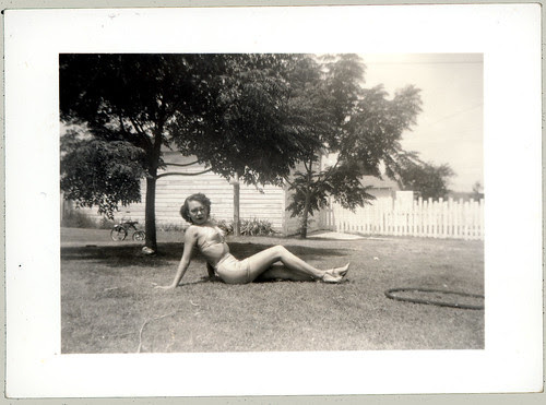 Mom in the back yard
