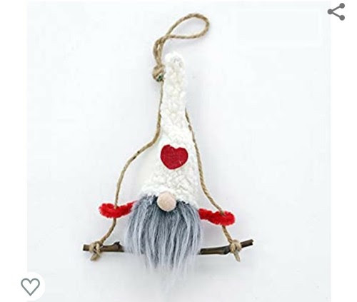 Swinging Gnome Heart Valentine Ornament Set Of 3 Pair With Rae Dunn Home Garden Holiday Seasonal Decor Coffee shop gnome cute little gnome perfect for many applications!