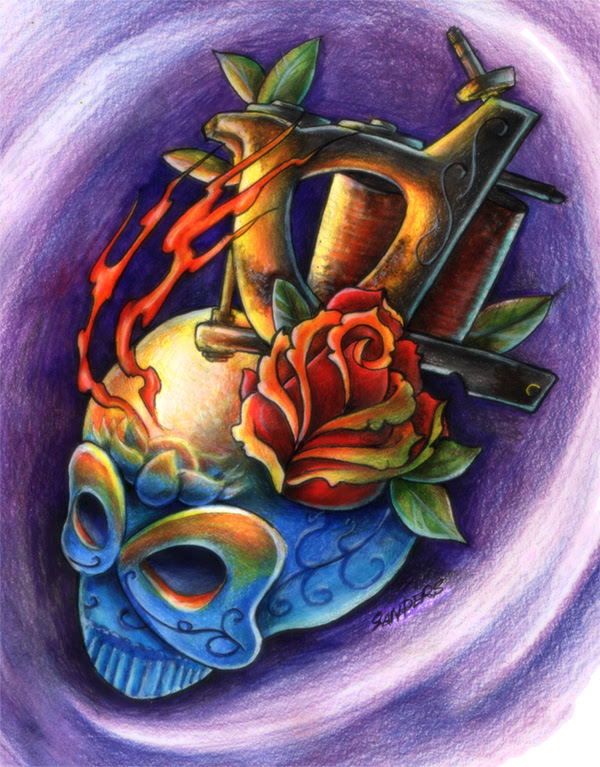 Blue Calaveras Tattoo project