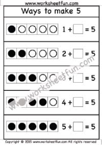  addition ways to make 5 making 5 one worksheet free printable