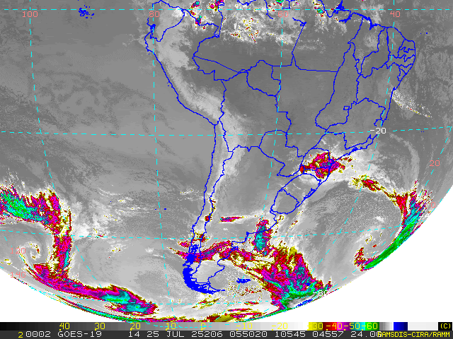 GOES - América del Sur - infrarroja