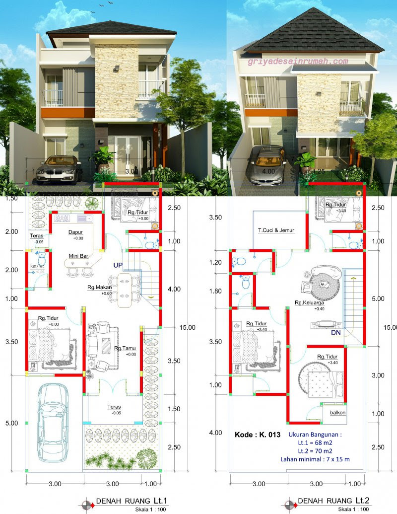 Desain Rumah Minimalis 2 Lantai 7x15 Gambar Desain Rumah Minimalis