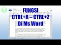 Fungsi Tombol Ctrl+A sampai Ctrl+Z di Microsoft Word