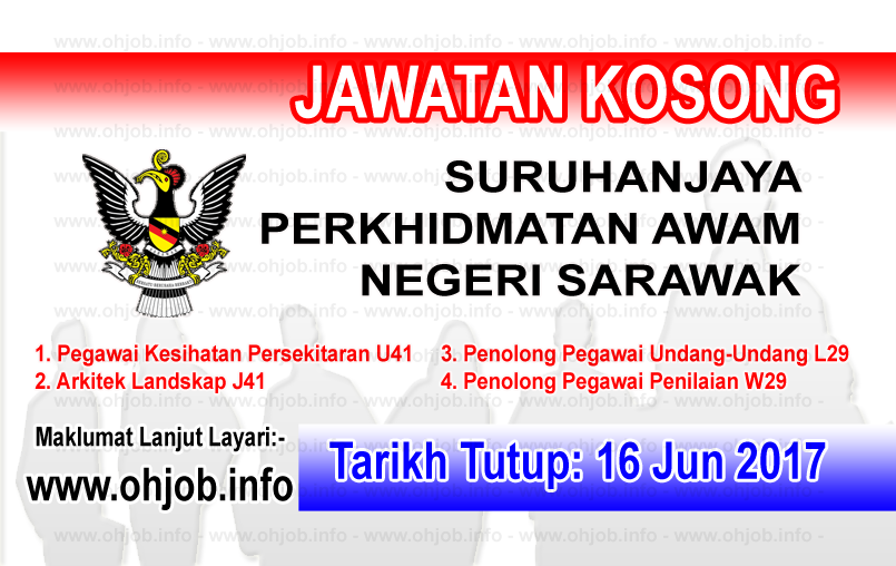 Jawatan Kerja Kosong SPANS - Suruhanjaya Perkhidmatan Awam Negeri Sarawak logo www.ohjob.info jun 2017