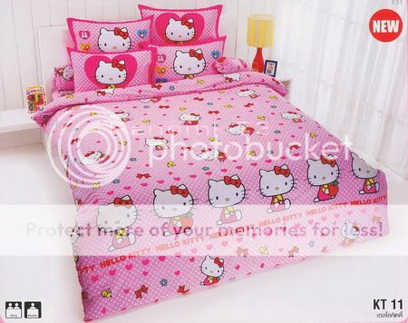Sellcartoon: Hello Kitty Single/Twin Size Bed Sheet Set 3 pcs. KT 11