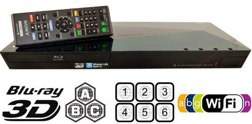 SONY BDP-S5100 Multi Region Zone Free Blu Ray DVD Player - PAL/NTSC - Worldwide Voltage 2.4Ghz Wi-Fi - 2 USB, 1 HDMI, 1 COAX, 1 ETHERNET + 6 Feet HDMI Cable Included.