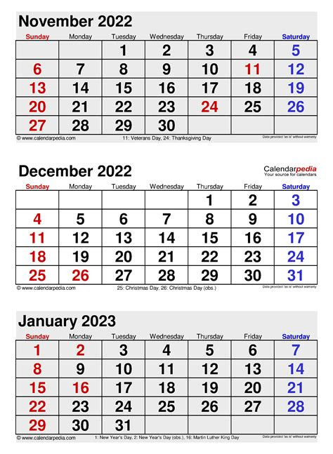  december 2022 through january 2023 calendar calendar with holidays