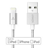 【改善版】【Apple認証 (Made for iPhone取得)】 Anker 第2世代 高耐久ナイロン ライトニングUSBケーブル iPhone 6s/iPhone 6s Plus/iPhone 6/5/iPad Air/ iPad mini/ iPod用 絡み防止 耐熱アルミコンパクト端子 (シルバー 0.9m) A7136041
