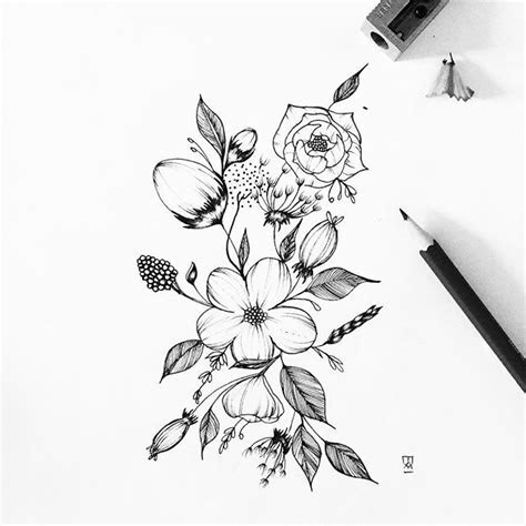 drawn flower illustration pencil   color drawn