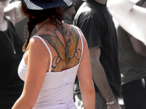 Design Butterfly Tattoos on Women Back