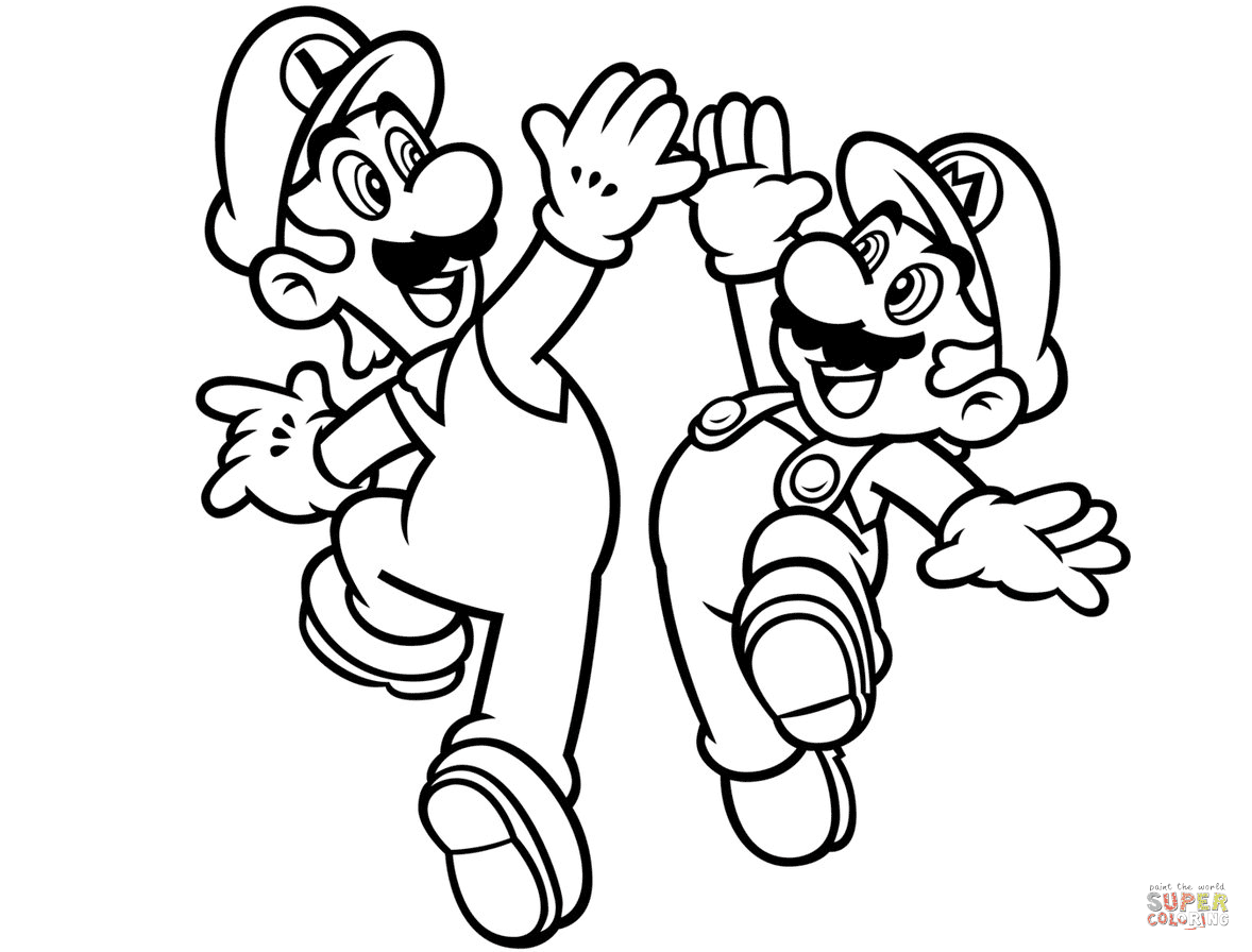 Download Luigi And Mario Coloring Page Free Printable Coloring Pages