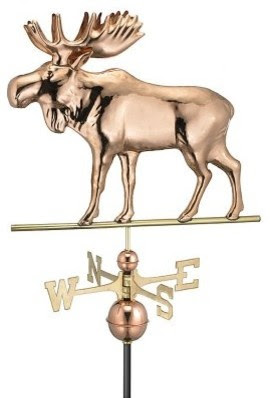 Good Directions Moose Weathervane - Polished - modern - outdoor 