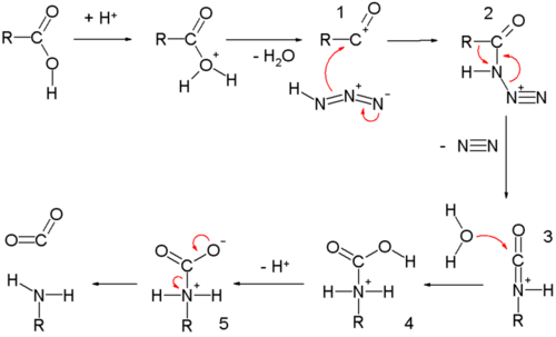 Schmidt reaction mechanism amine formation