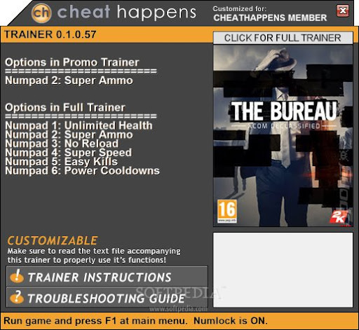 The Bureau XCOM Declassified +1 Trainer