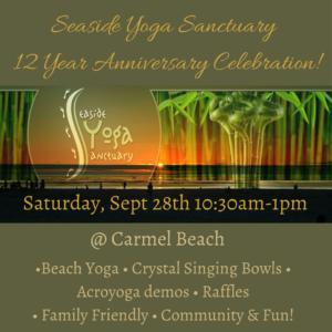 Sys 12 Year Anniversary Seaside Yoga Sanctuary Ca