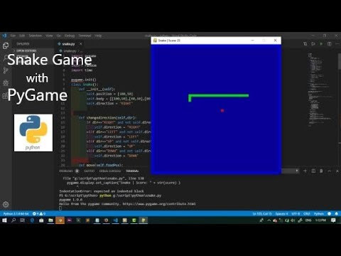 Snake game with PyGame. Python