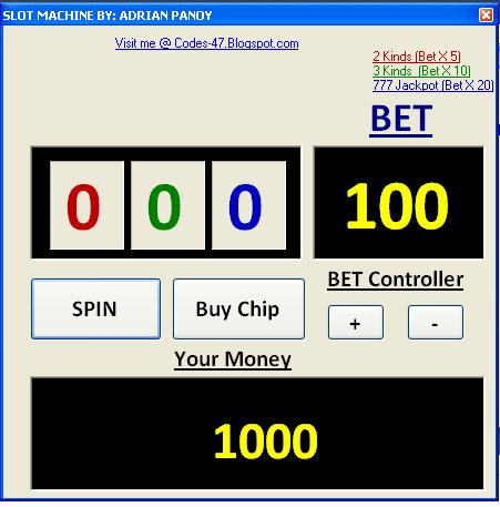 Simple Slot Machine in VB 2010  Free source code 
