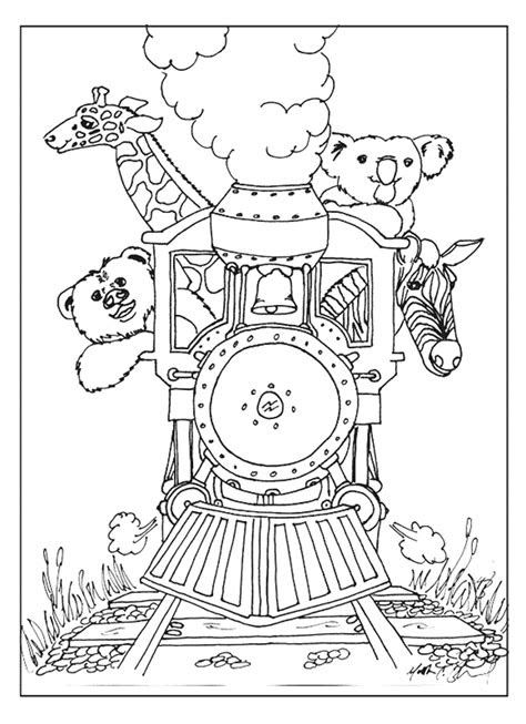 trein kleurplaten dierentrein