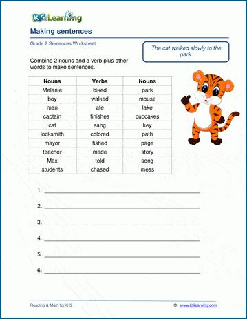 You can use this series of grade 2 writing worksheets to unleash your hidden writing skills. writing sentences worksheets for grade 2 k5 learning