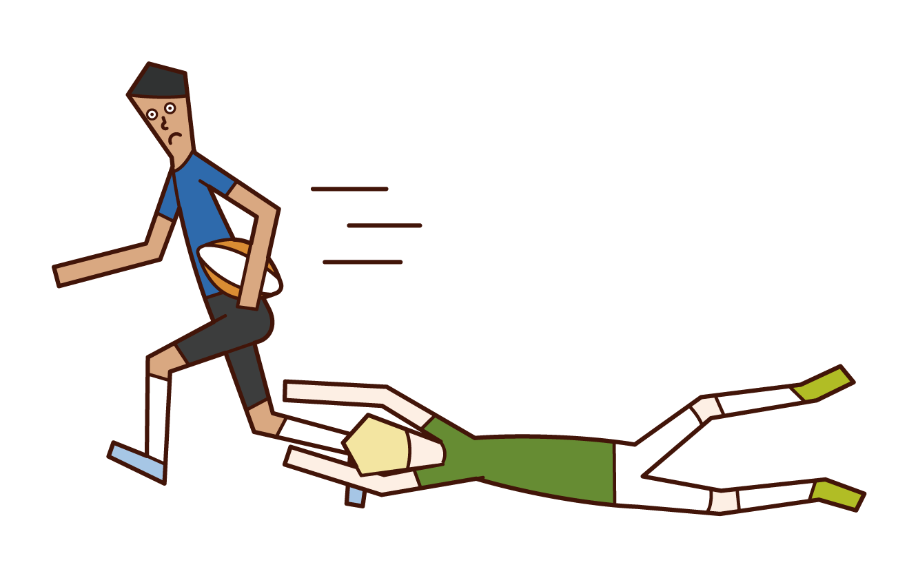 走るラグビーの選手 男性 のイラスト フリーイラスト素材 Kukukeke ククケケ