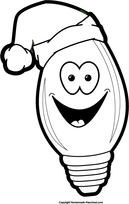 Christmas Lights Clipart Black And White