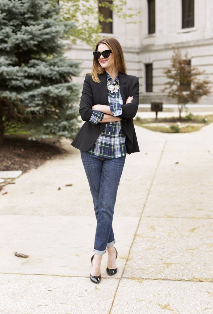 What I Wore | Glam Plaid, Jessica Quirk, How to wear a plaid shirt, whatiwore.tumblr.com