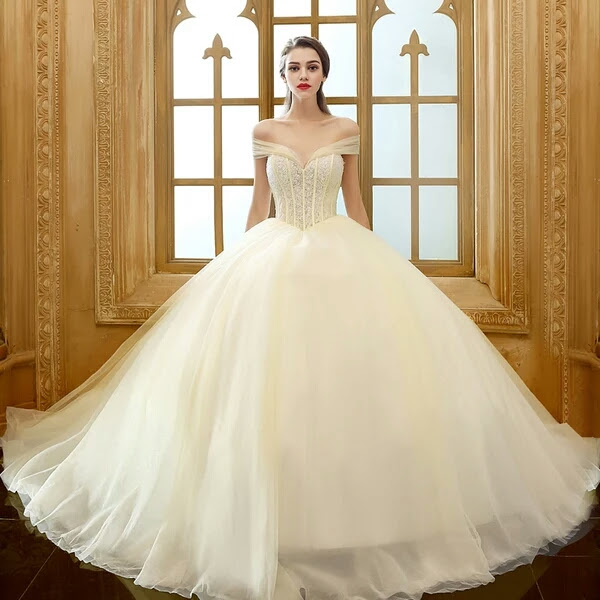 Princess cap sleeve corset debutante dress