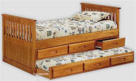 twin captains bed  trundle woodworking plans design