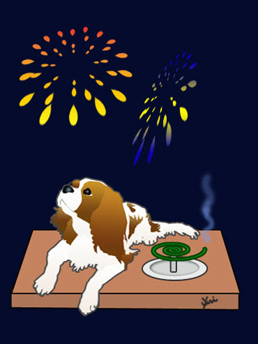 8月のイラスト はまゆうの犬 ぱそ ぶろぐ
