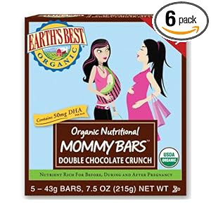 Earth's Best Organic Nutritional Mommy Bars, Double Chocolate Crunch, 7.5-Ounce Boxes (Pack of 6)