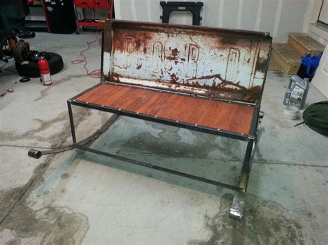 garage art whatd build hamb tailgate bench metal
