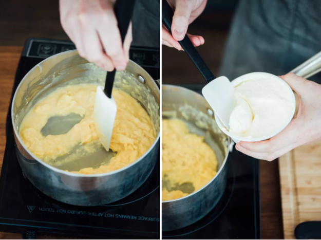For the creamiest scrambled eggs, take turns removing them from the flame and adding them back to the heat.
