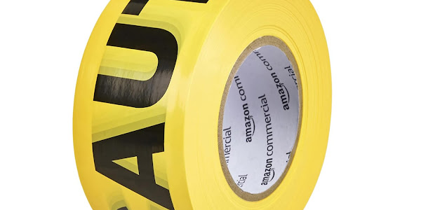 AmazonCommercial - DS-TPAMZ017 Caution Tape, 3-inch by 1000-feet, Yellow, 2-Pack