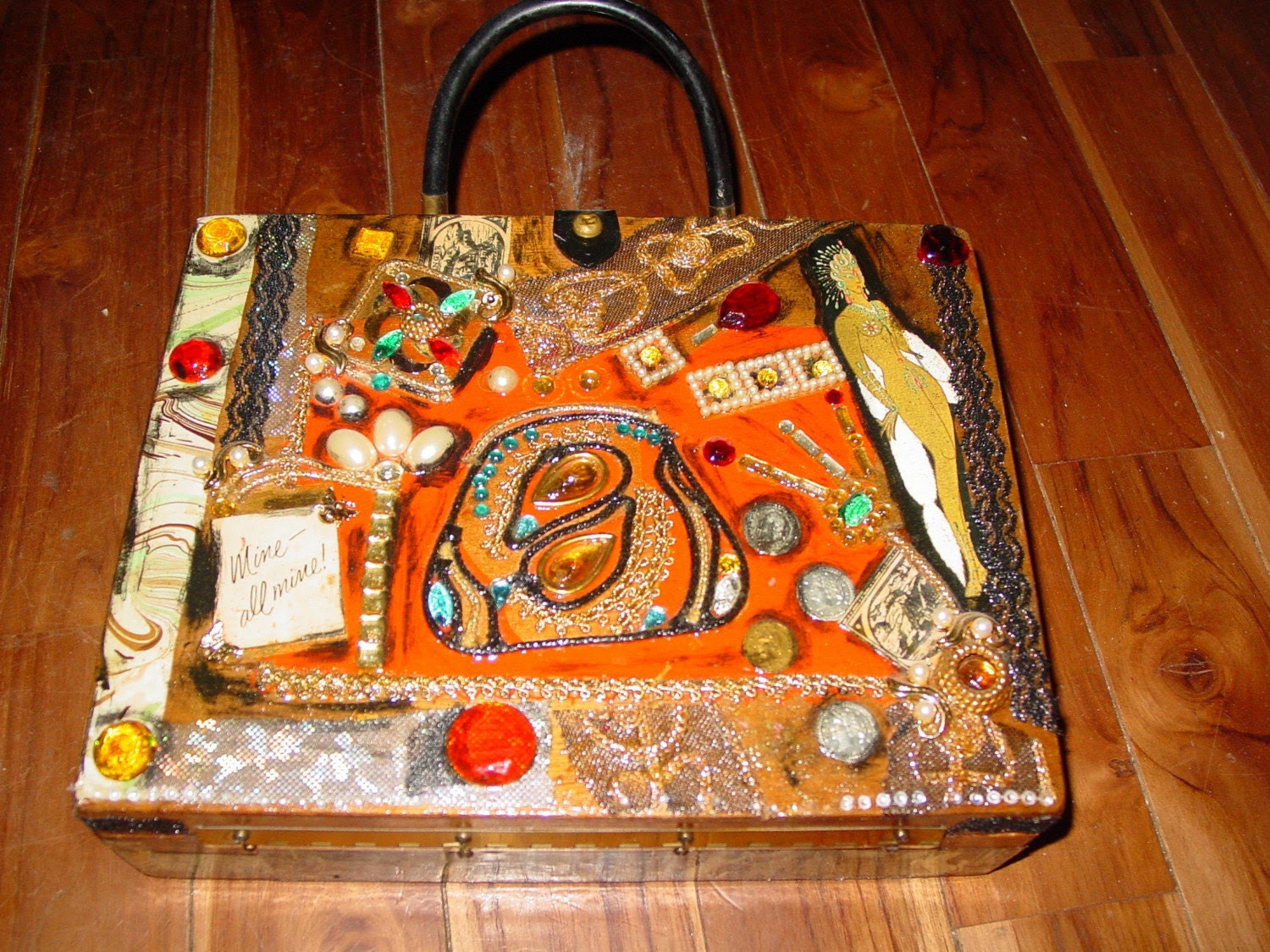Vintage Altered Cigar Box purse by C. Reinke MINE ALL MINE