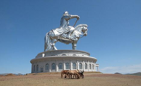 My kingdom for a... giant silvery horse! The statue of Chinggis Khan, at 40 metres high it is the world's biggest equestrian statue...