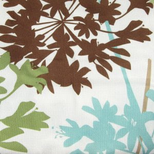 Free Spirit Floral Garden Vines Aqua Brown Green Polyester Fabric ...
