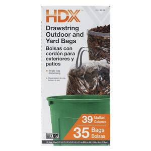 HDX 39 gal. Clear OutdoorYard Trash Bag (35-Count)