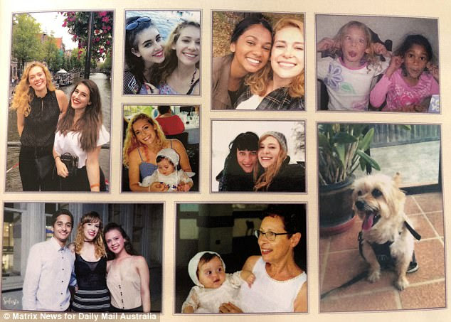 Photos detailed the couple's two daughters growing up including a picture of the family dog