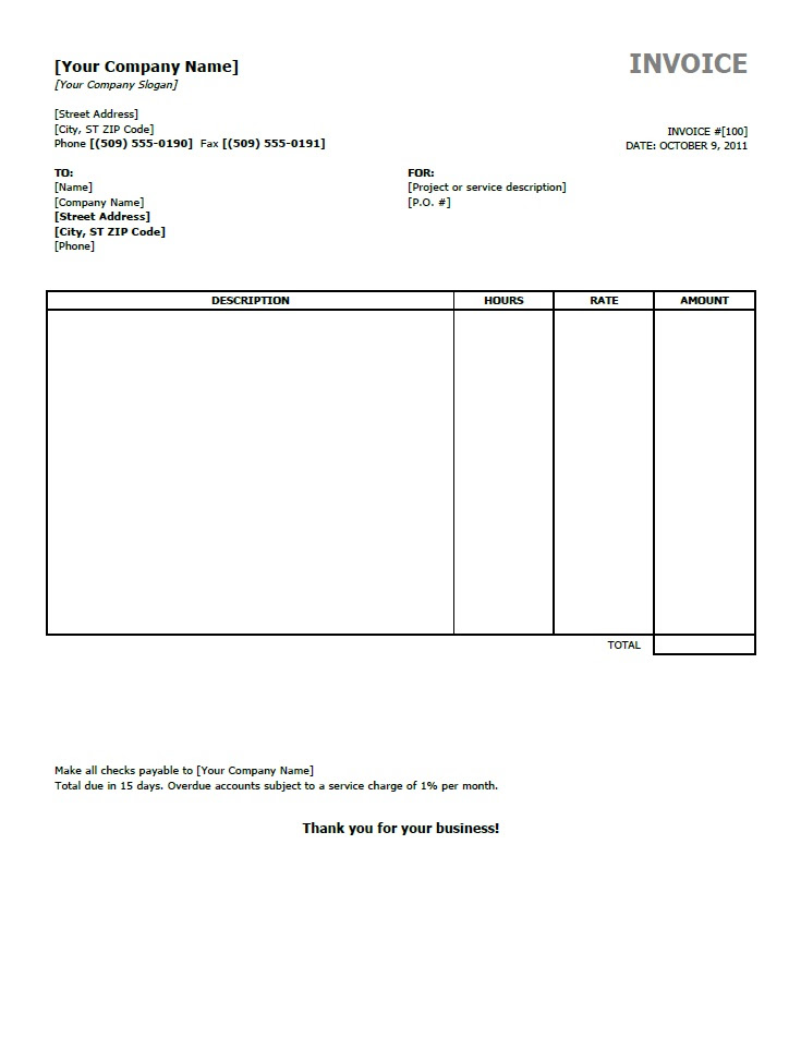 simple invoice template invoice example
