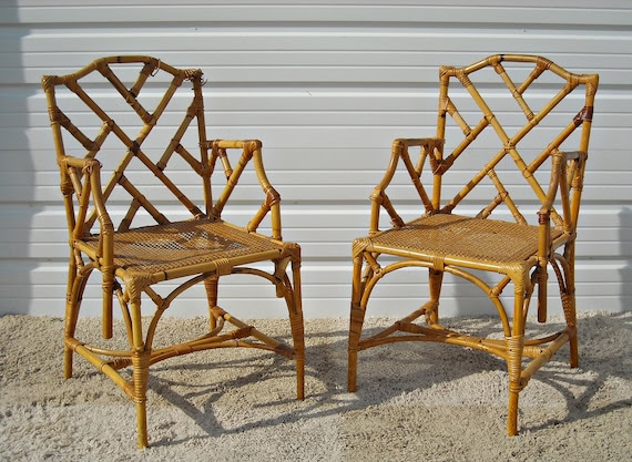 The Luxe Lifestyle: Hollywood Regency Faux Bamboo Chairs