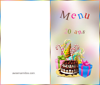 Menus Gratuits A Imprimer