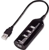 Cobalt® 4-Port USB 2.0 Hub ohne Netzteil, schwarz