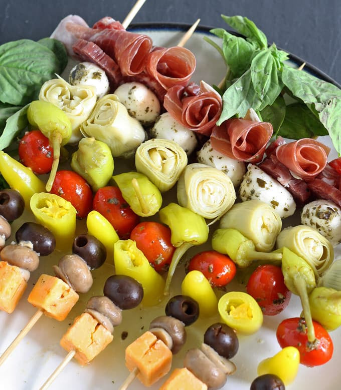 Antipasto Skewers Recipe — Dishmaps