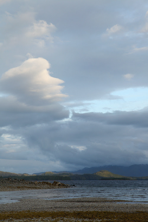 last sunlight of the day falls on Prince of Wales Island, Kasaan Bay, Alaska