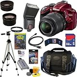 Nikon D3200 24.2 MP CMOS Digital SLR Camera with 18-55mm f/3.5-5.6 AF-S DX VR NIKKOR Zoom Lens + Automatic TTL Flash + Telephoto & Wide Angle Lenses + 10pc Bundle 32GB Deluxe Accessory Kit