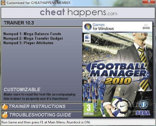 Football Manager 2010 +3 Trainer for 10.3.0