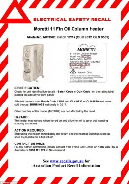 The hardware giant issued a product recall on its website to customers who purchased the unit