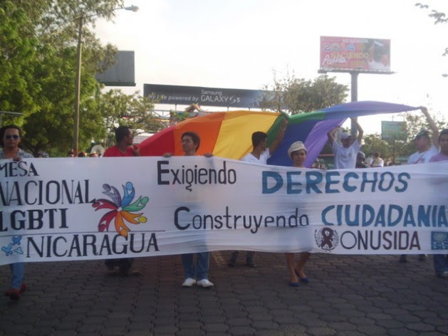One of the many protests held in 2014 by sexual diversity activists and organisations demanding recognition of the right of lesbians, gays, bisexuals and trans persons to marry and adopt, which was not included in the new Family Code. Credit: Courtesy of the Sustainable Development Network of Nicaragua